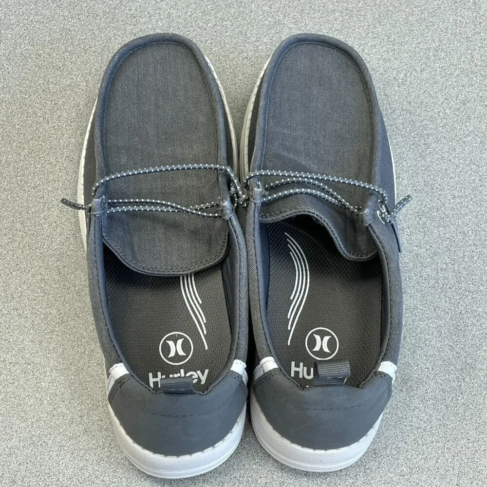 NEW Hurley Men's 8 Canvas Bungee Shoes Gray
